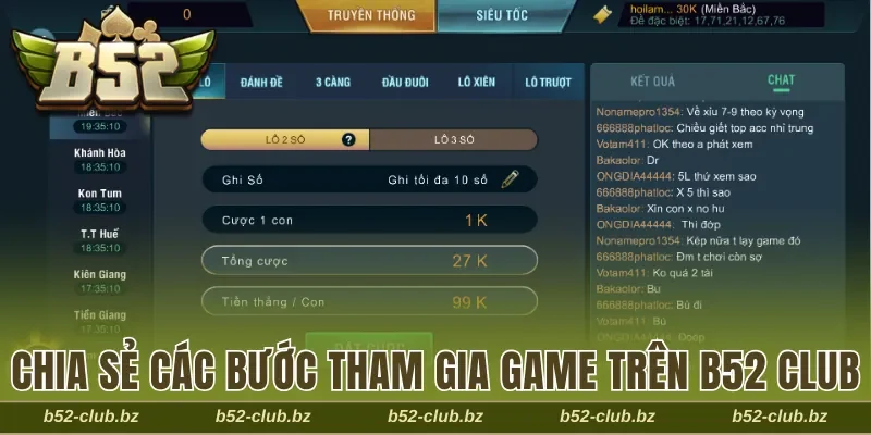Chia sẻ các bước tham gia game trên B52 Club