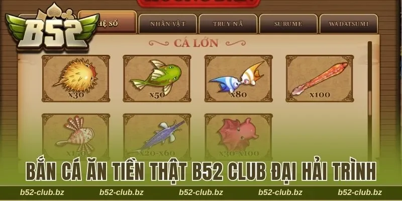 Hệ số thanh toán khi chơi Bắn cá ăn tiền thật B52 Club