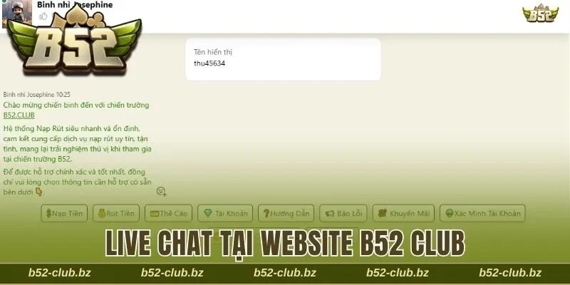 Liên hệ CSKH của cổng game qua live chat trên website