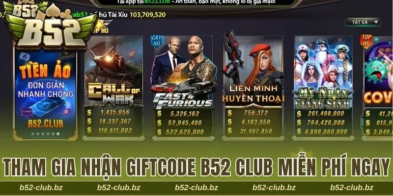 Nhận giftcode B52 Club miễn phí