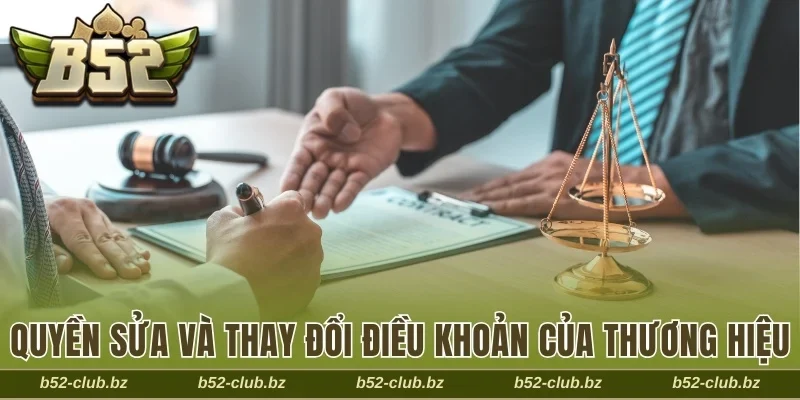 Quyền sửa và thay đổi điều khoản của thương hiệu